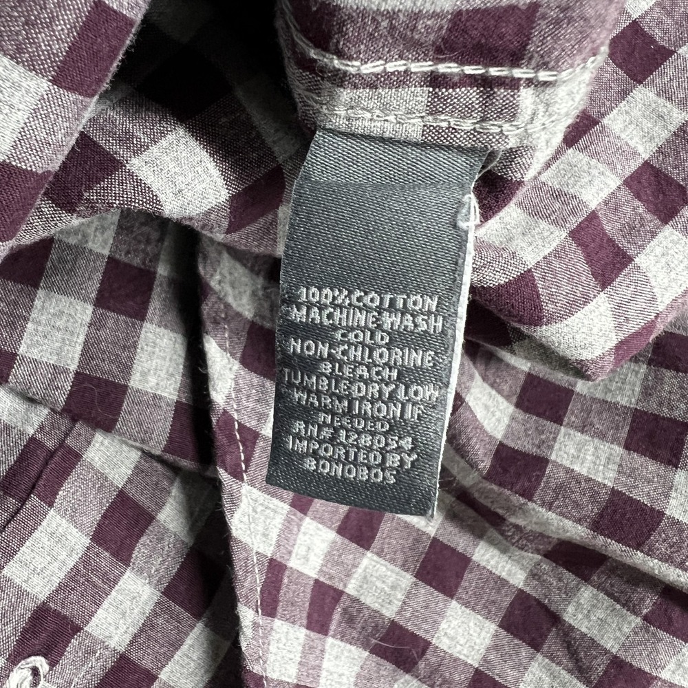 Bonobos Shirt Mens L Purple Gray Check Slim Fit Long Sleeve Button Down Preppy - Picture 16 of 16